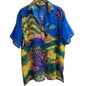 Zury Swimwear Beach Cover-up Sheer Womens Tunic Top Resort Cruise Sheer Blouse